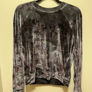 Lululemon Velour Warm Down Crew, Interstellar Dark Grey Multi, Size 6